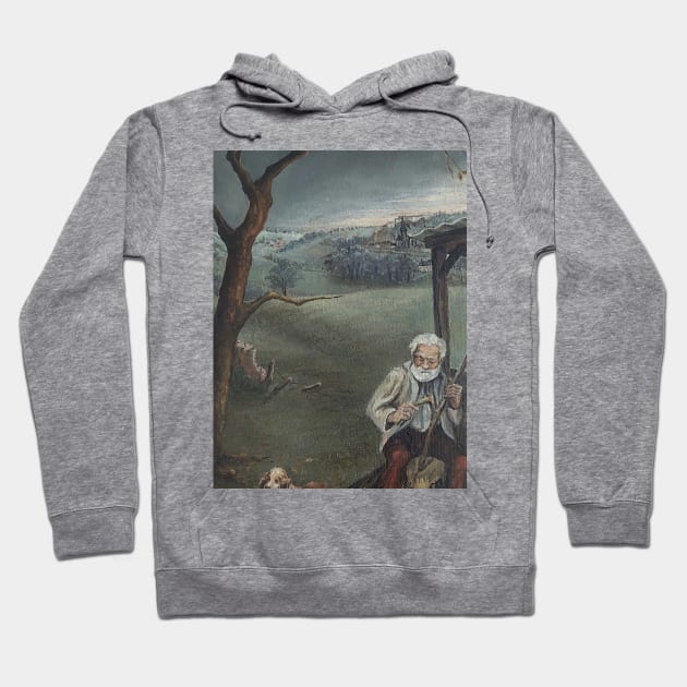 Oil painting of an old man unknown artist Hoodie by Printorzo